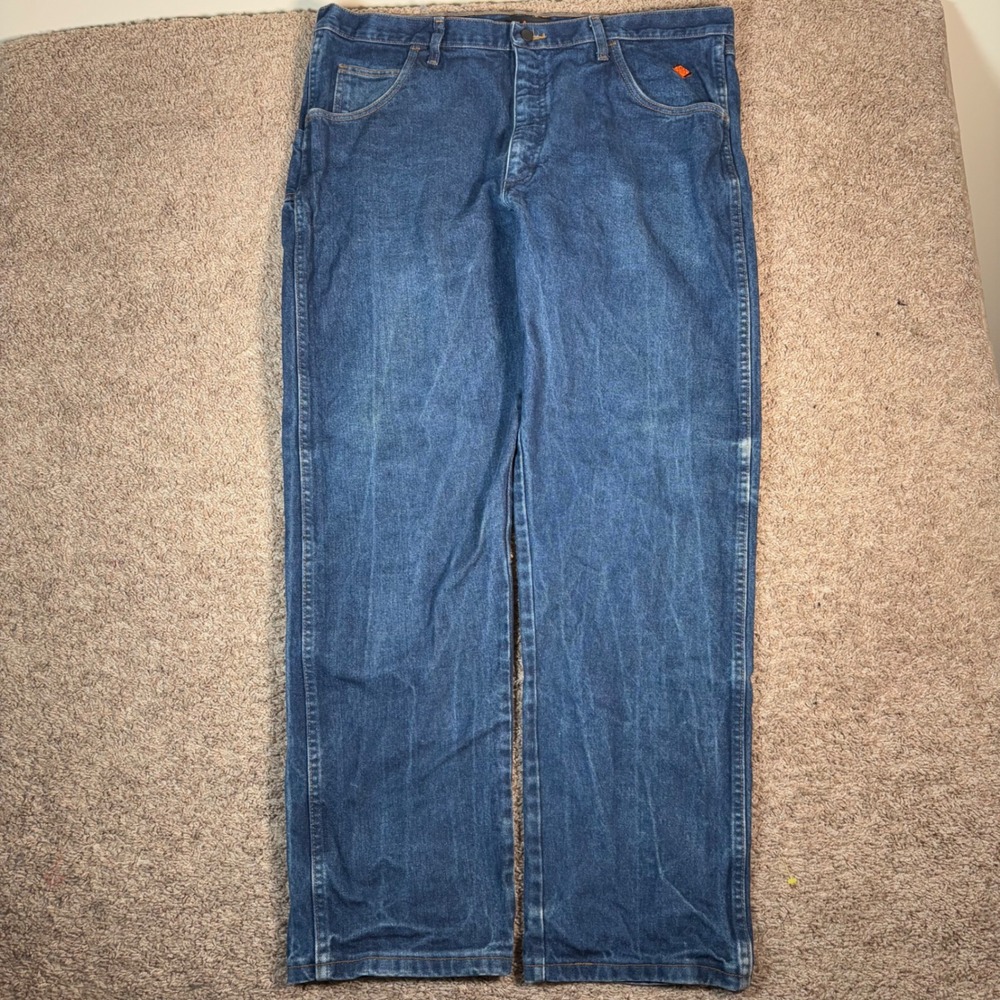 Wrangler Flame Resistant Relaxed Fit Work Pants FR CAT2 2112 Jeans Blue Mens 38‎